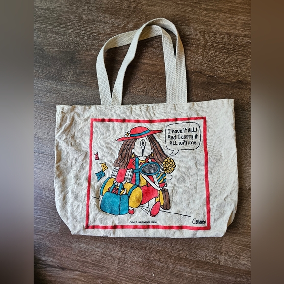 Cathy Comic Vintage "I Have it All and I Carry It With Me" 1994 Tote Bag - Picture 1 of 11